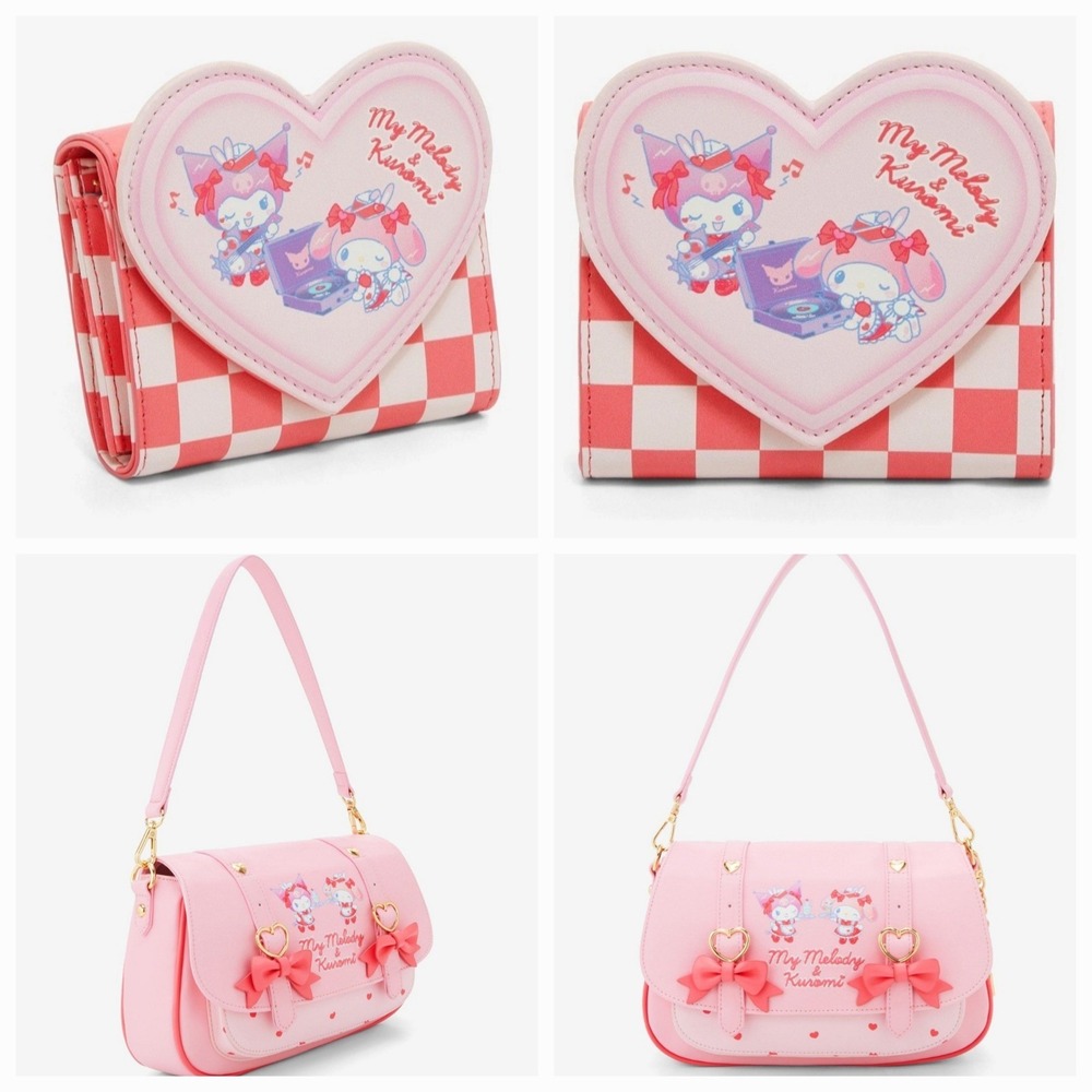 Sanrio My Melody & Kuromi Diner Bow Crossbody Bag & Wallet Set - NWT